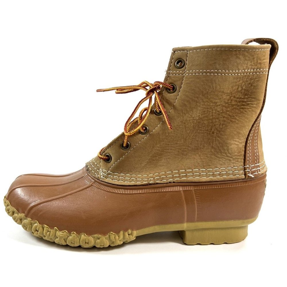 L.L. Bean Boots 8” Small Batch Womens Size 11 Brown Tan Duck Leather USA